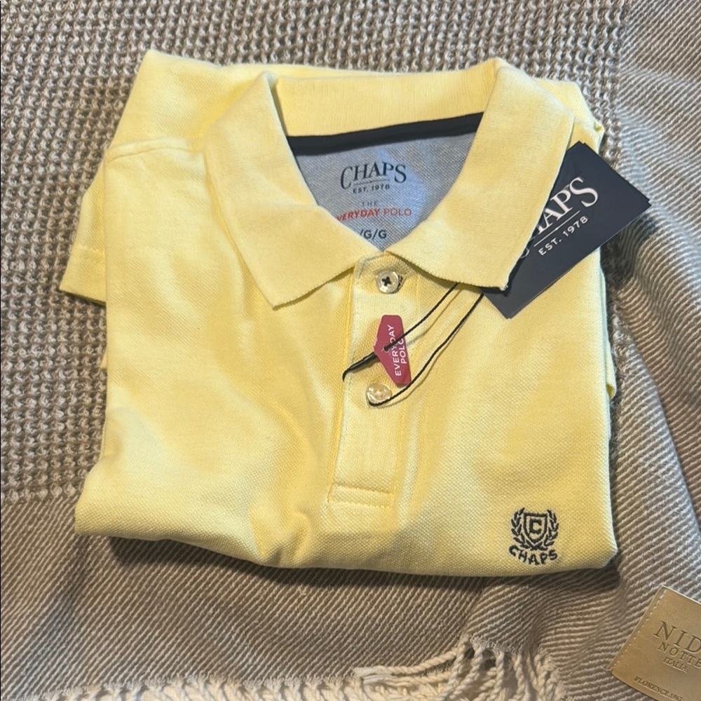 Chaps Men's Polo in Bright Yellow